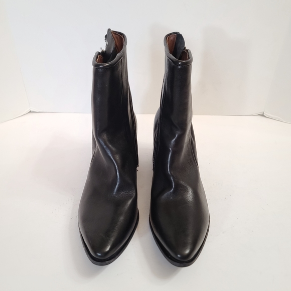 A.S.98 | Jase Asymmetric Zip Black Leather Booties Size 37 (6.5/7) - Picture 4 of 14